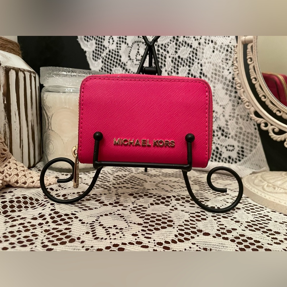 Michael Kors Fuchsia Wallet with Gold Accent